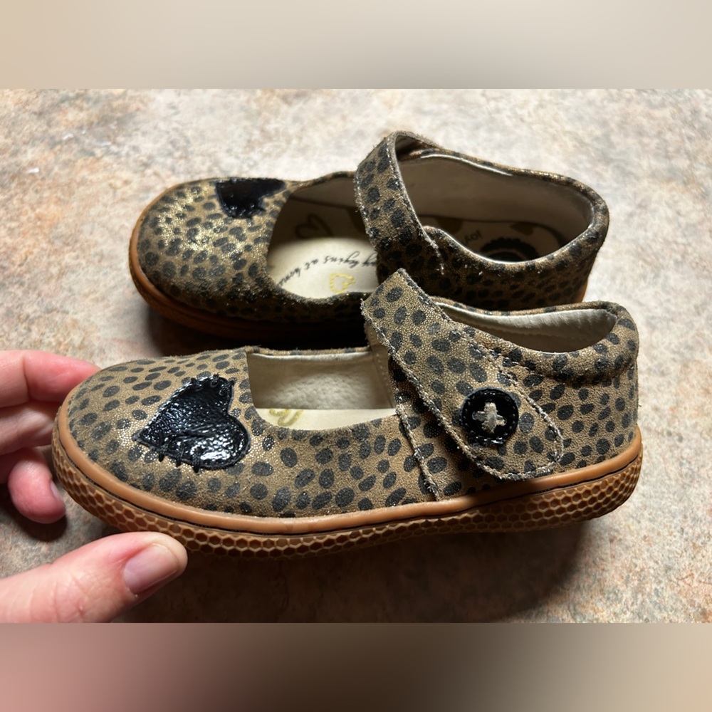 GUC - Livie & Luca - Caramella MaryJane - Tan w/Black Spots - Toddler Girls’ 11